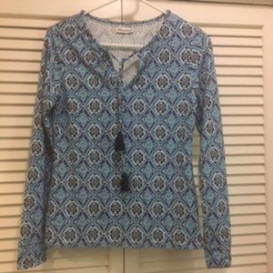 Tommy Bahama tie neck long sleeve top